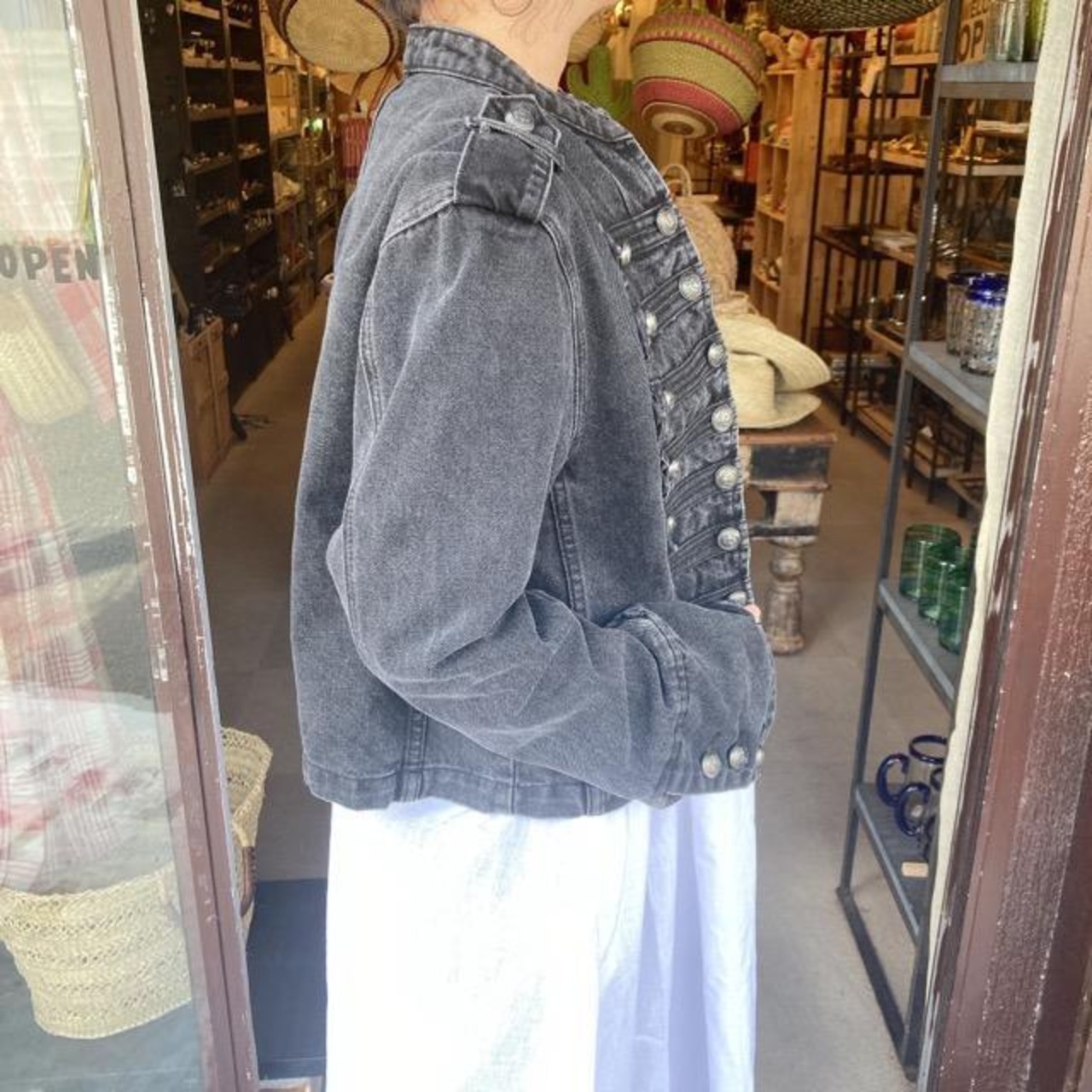 TOPANGA　デニムナポレオンジャケット　ブラック　Size S