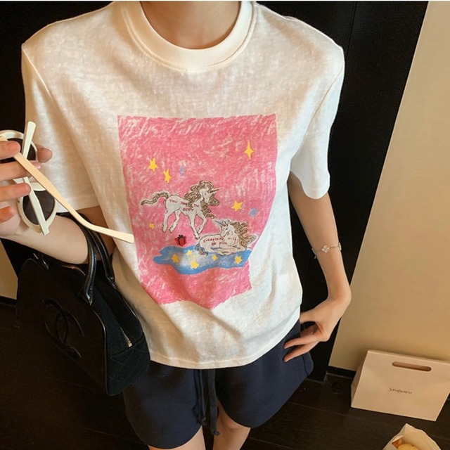 Dream Pegasus Graphic Tee 3col W00258