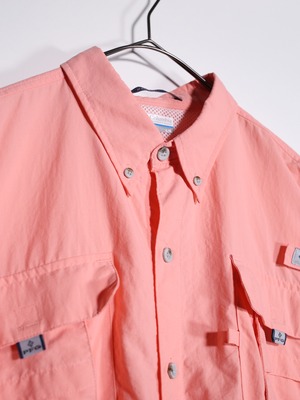 "Columbia" pink PFG fishing design s/s shirt