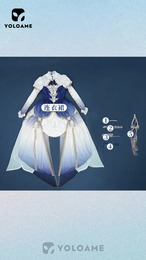 三分妄想 原神 フリーナ フォカロルス コスプレ 衣装 ブルーワルツ