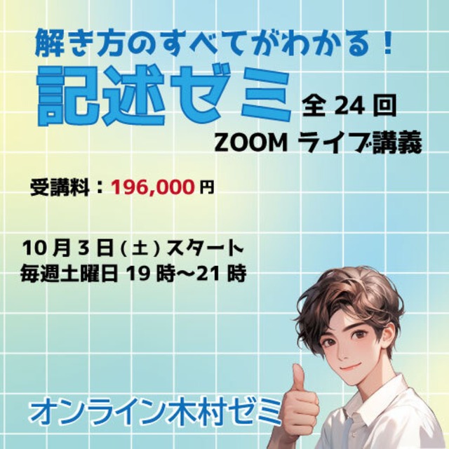 解き方のすべてがわかる 記述ゼミ（全24回）