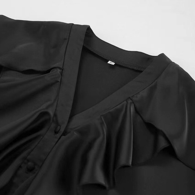 Drape frill layered blouse【2color】 C1496