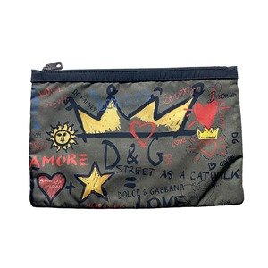 DOLCE&GABBANA logo graffiti clutch bag