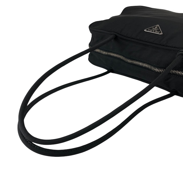 PRADA プラダ ハンドバッグ ブラック トライアングルロゴ ナイロン ボストン カデナ vintage ヴィンテージ オールド w7yvkr