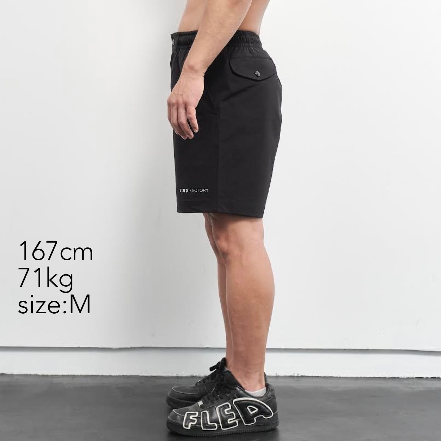 L】travelight stretch short pants (BLACK) | STUD FACTORY