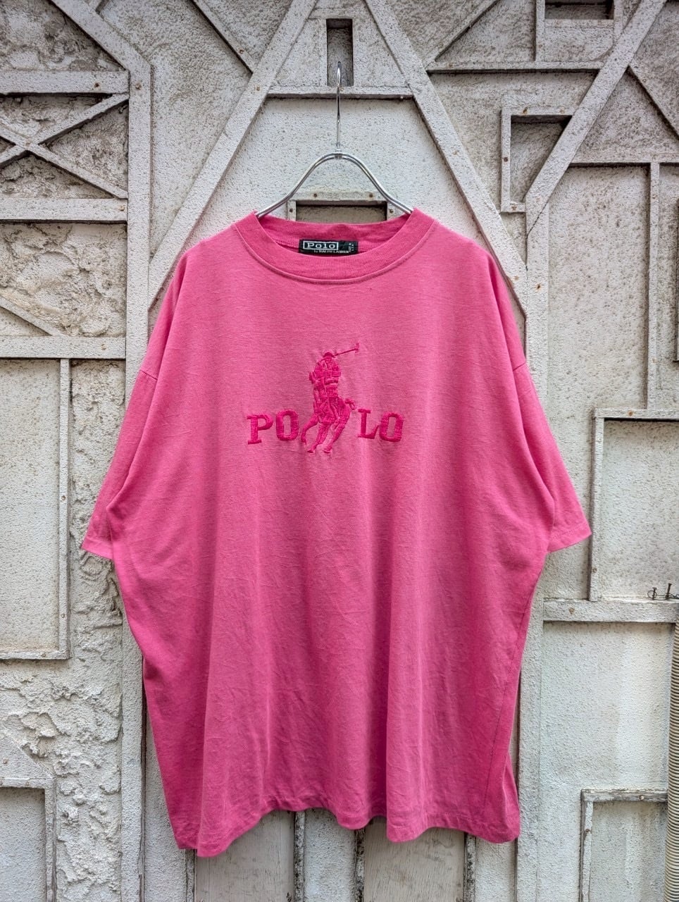 "POLO RALPH LAUREN" logo embroidered tee / made in USA