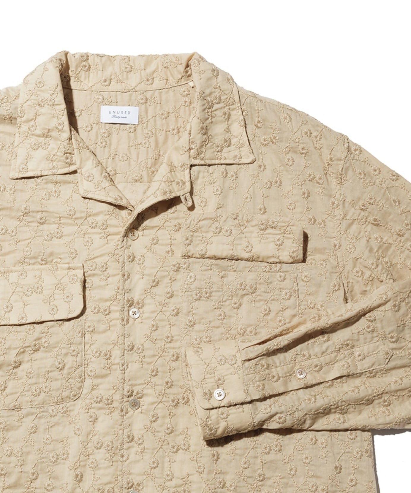 UNUSED / US2548 LONGSLEEVE EMBROIDERY SHIRT(BEIGE) | AfterSchool