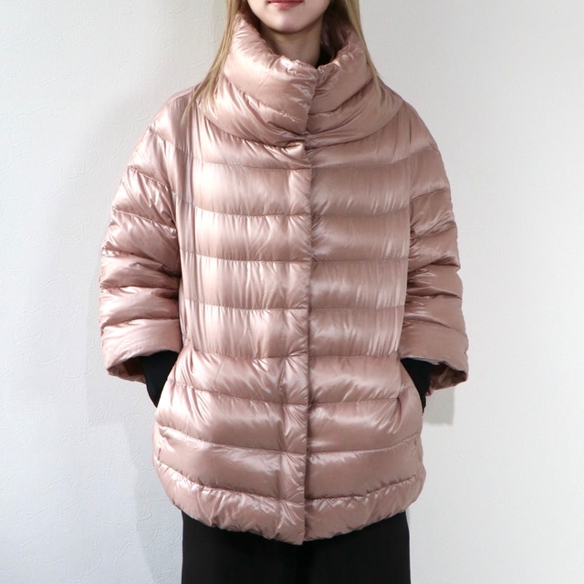 HERNO ハイネック3/4スリーブ ダウンブルゾン ライトベージュ ヘルノ