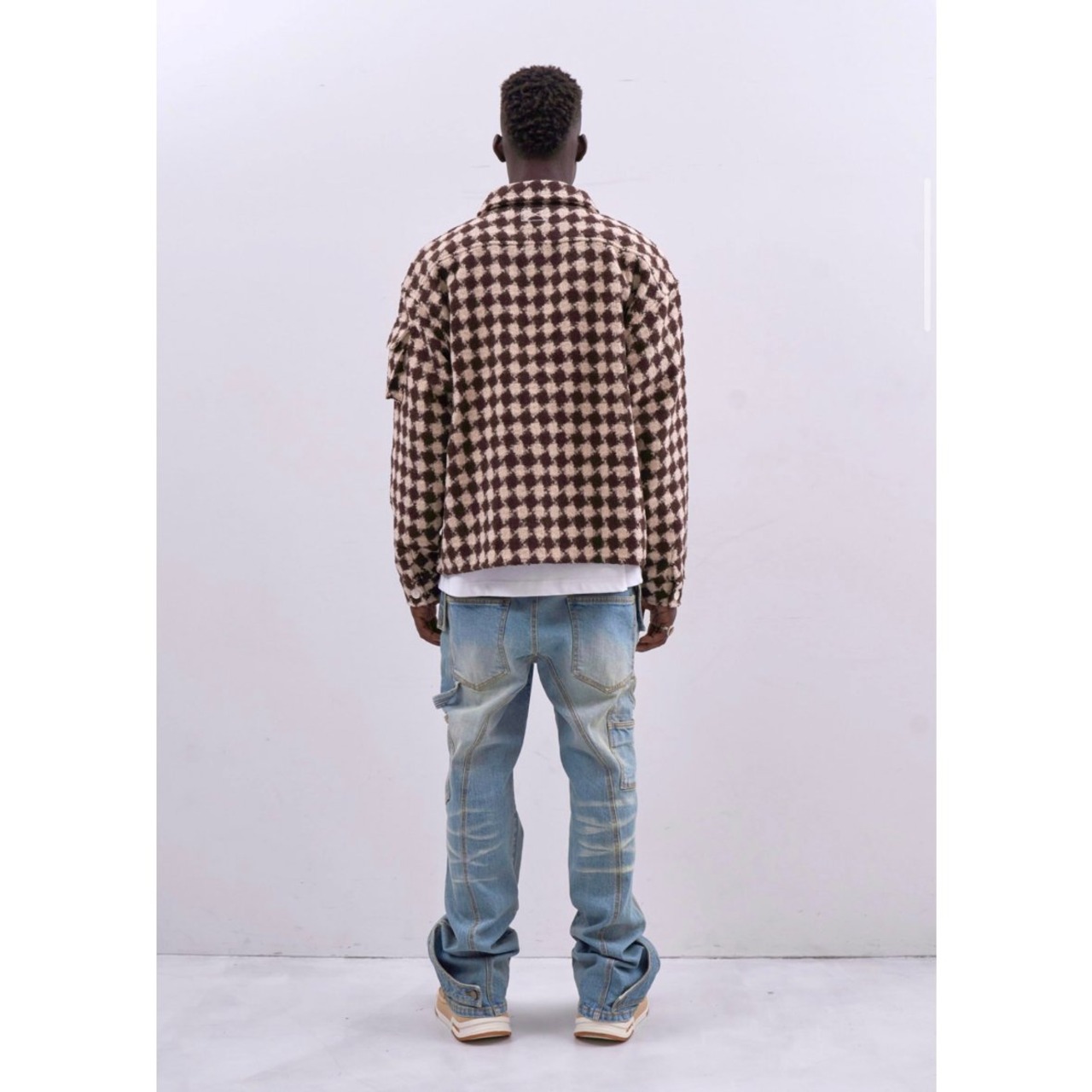 MLVINCE / military check jacket brown