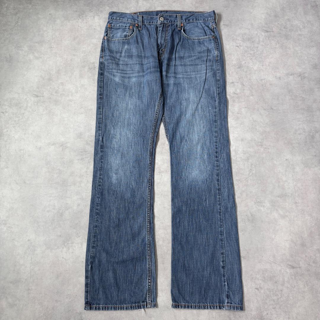リーバイス527 Levis W34 フレア ブーツ 青 古着 ヒゲ 21582