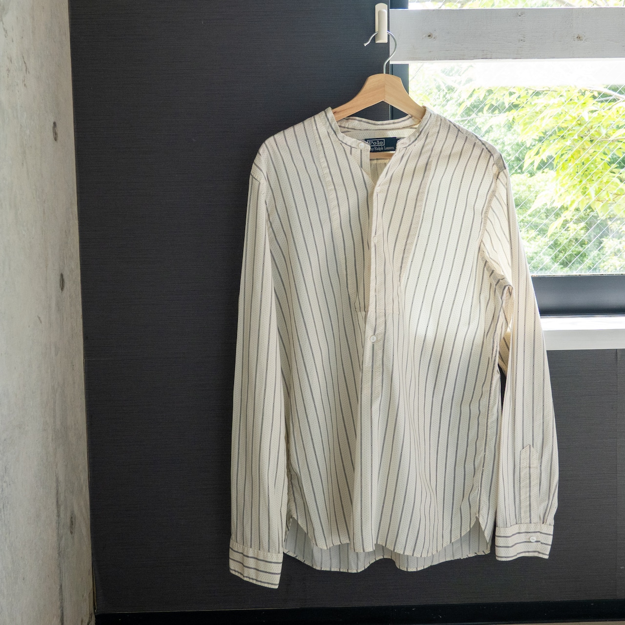 1990’s Polo by Ralph Lauren stripe band collar shirt