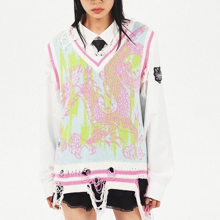CFIERCE] Special Series Long Knitted Vest | BYORI