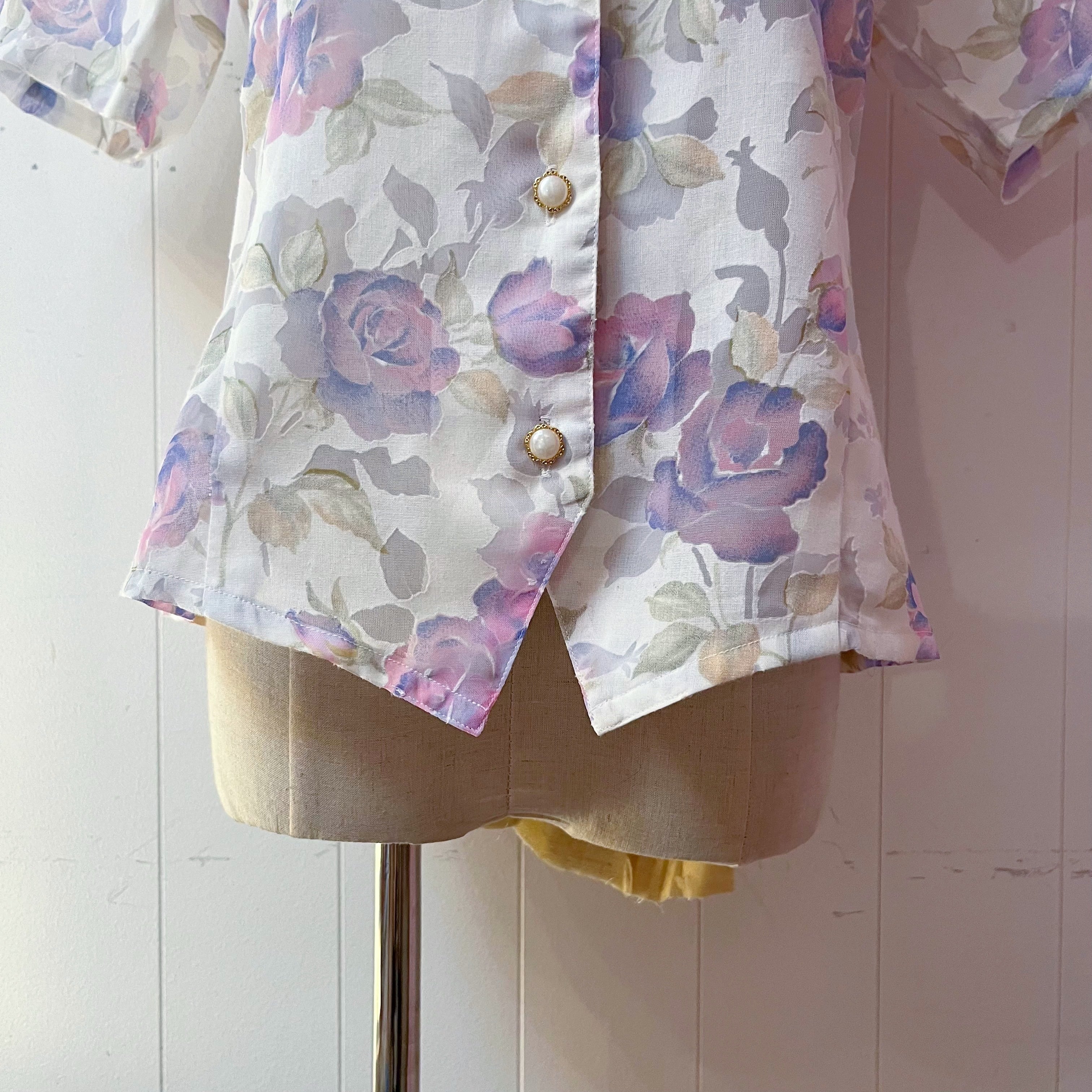 water color rose blouse