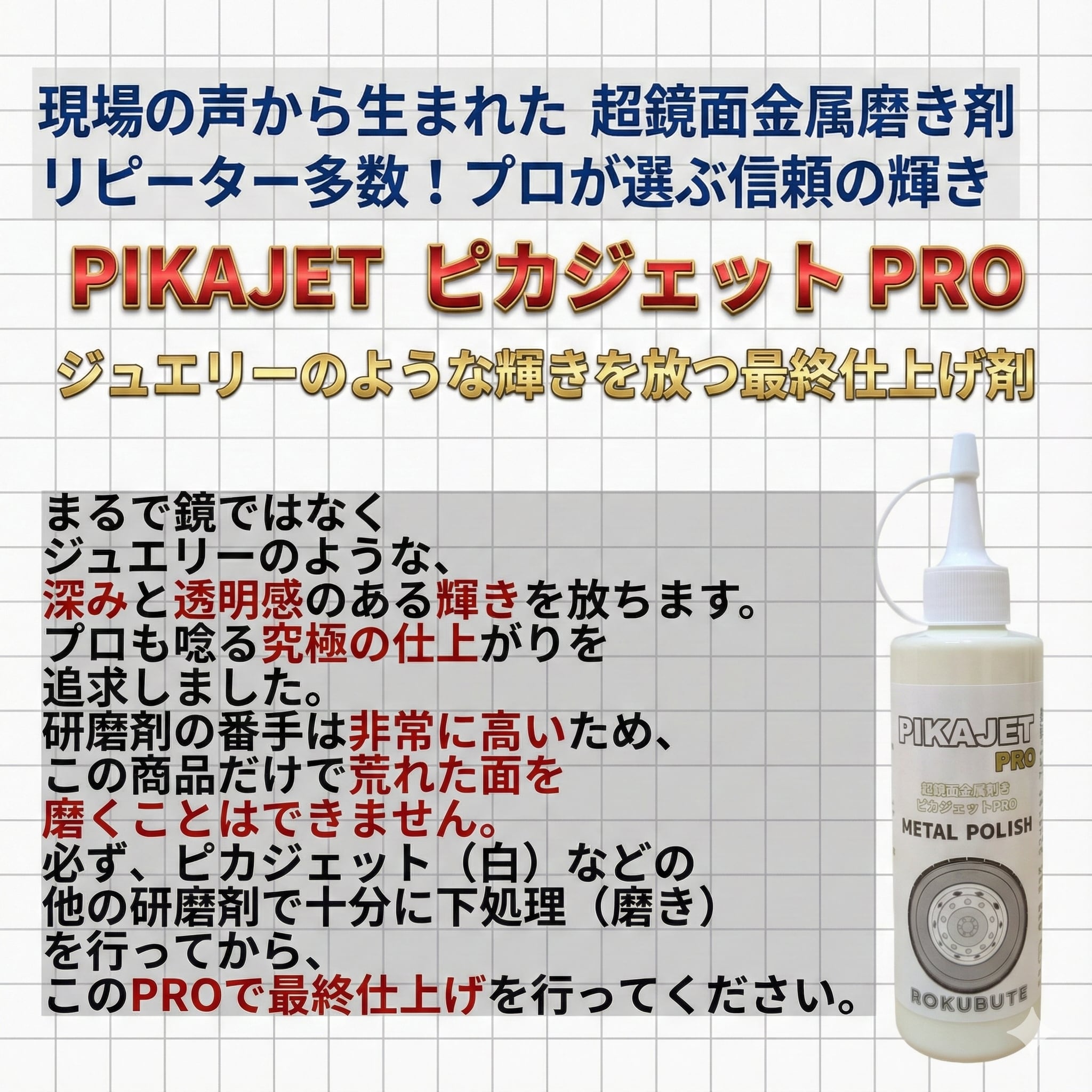 ピカジェットPRO超鏡面金属磨き剤200ml | PAY ID