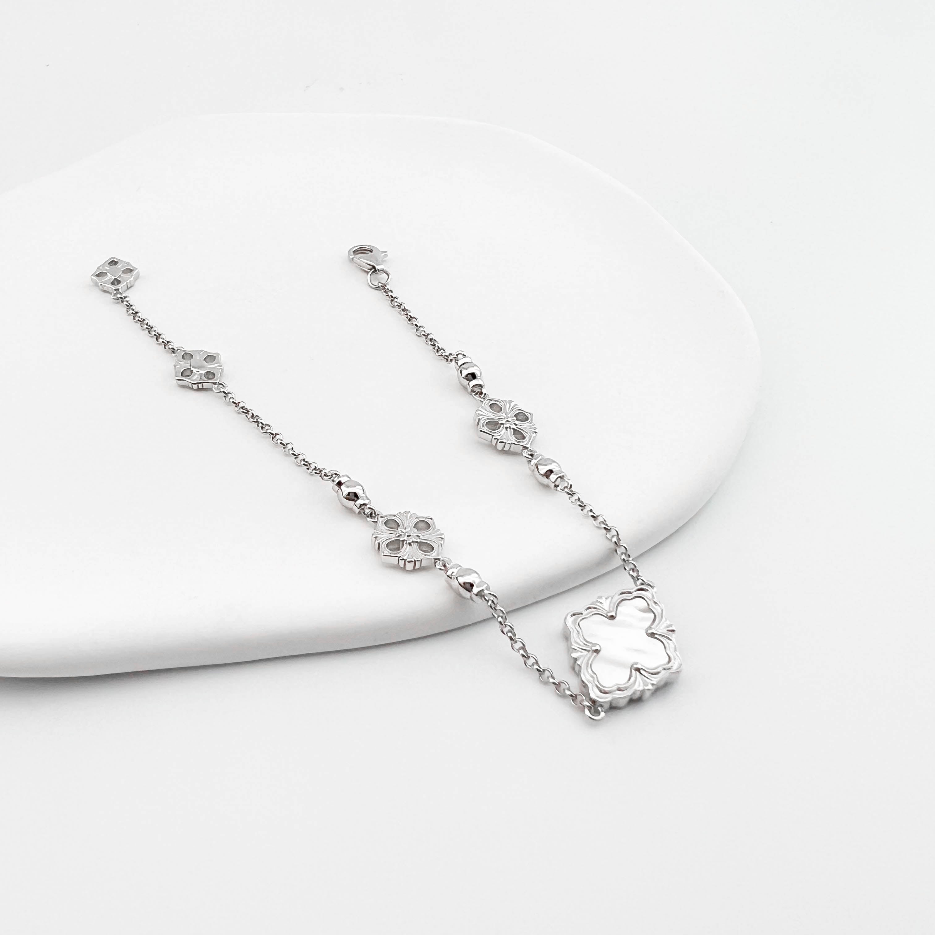Silver925リバーシブルクロバーモチーフブレスレット | hoshine