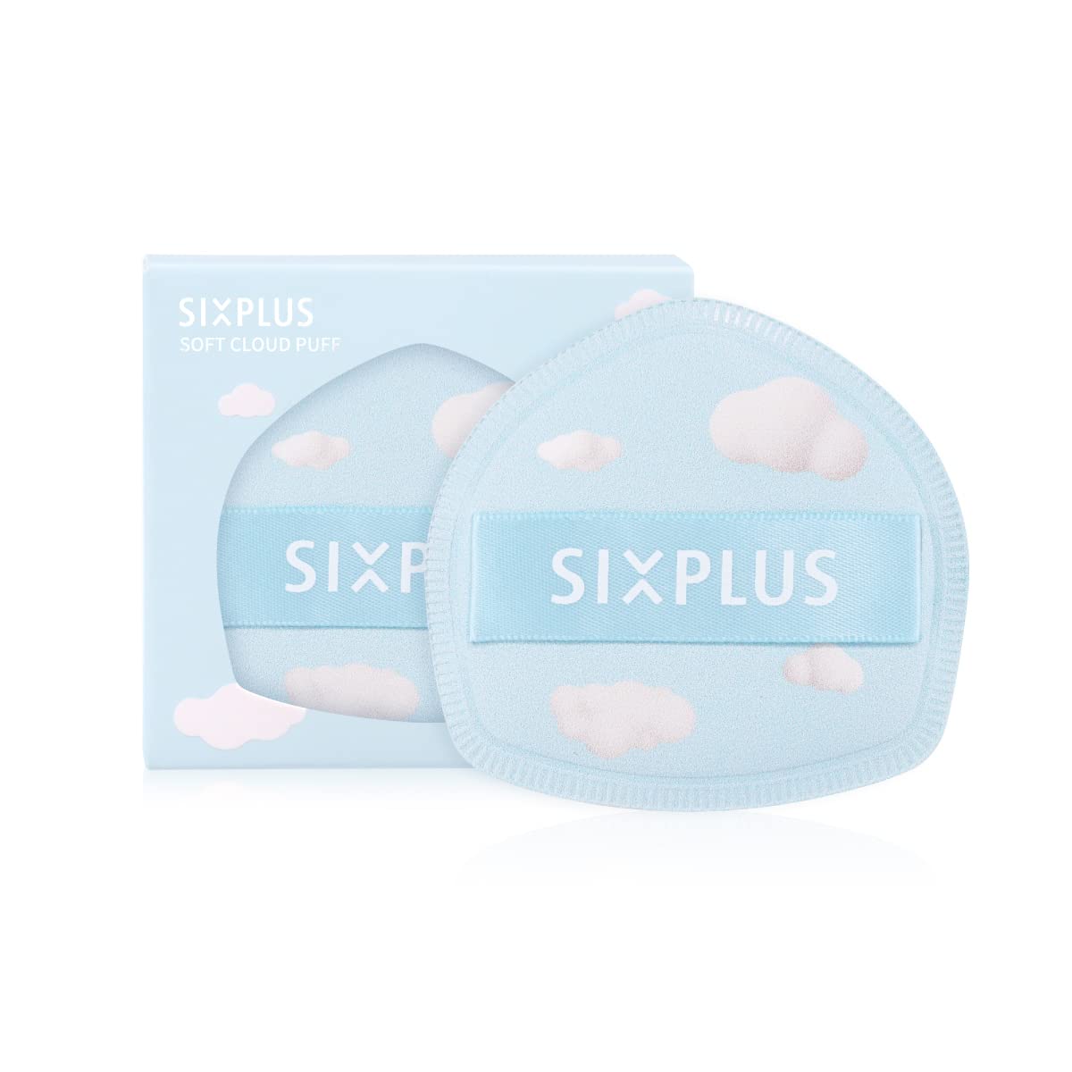 SIXPLUS 1個入り 多機能メイクスポンジパフ しっとりマシュマロみたいな柔らか ブルー
