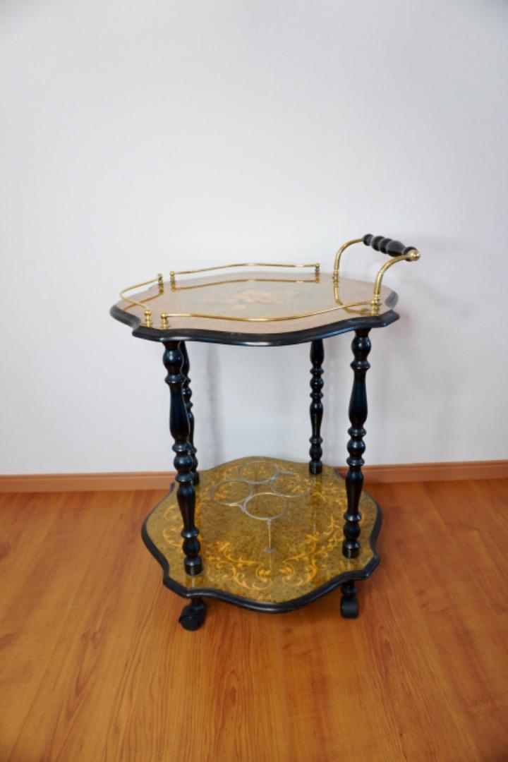 【希少】 イタリア製 象嵌 ワゴン ティーワゴン キッチンワゴン アンティーク イタリア製 象嵌ワゴン アンティーク キッチンワゴン | VINTIQUES