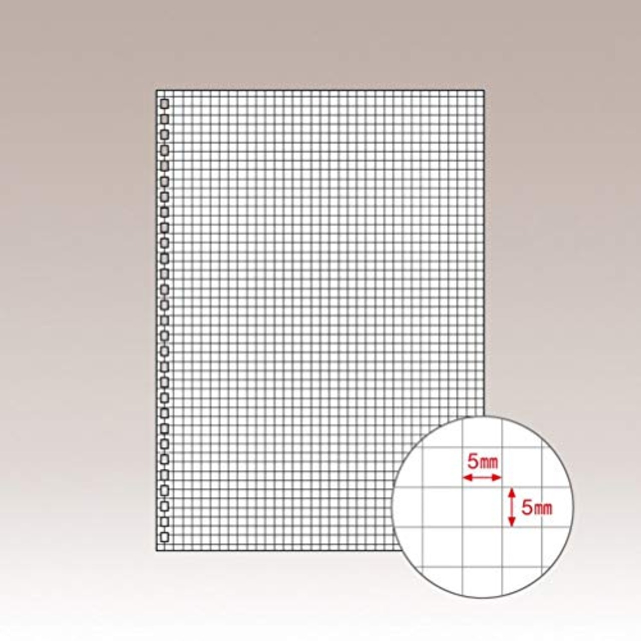 リヒトラブ ツイストノート用 ルーズリーフ B5 29穴 方眼 30枚入 N1600S