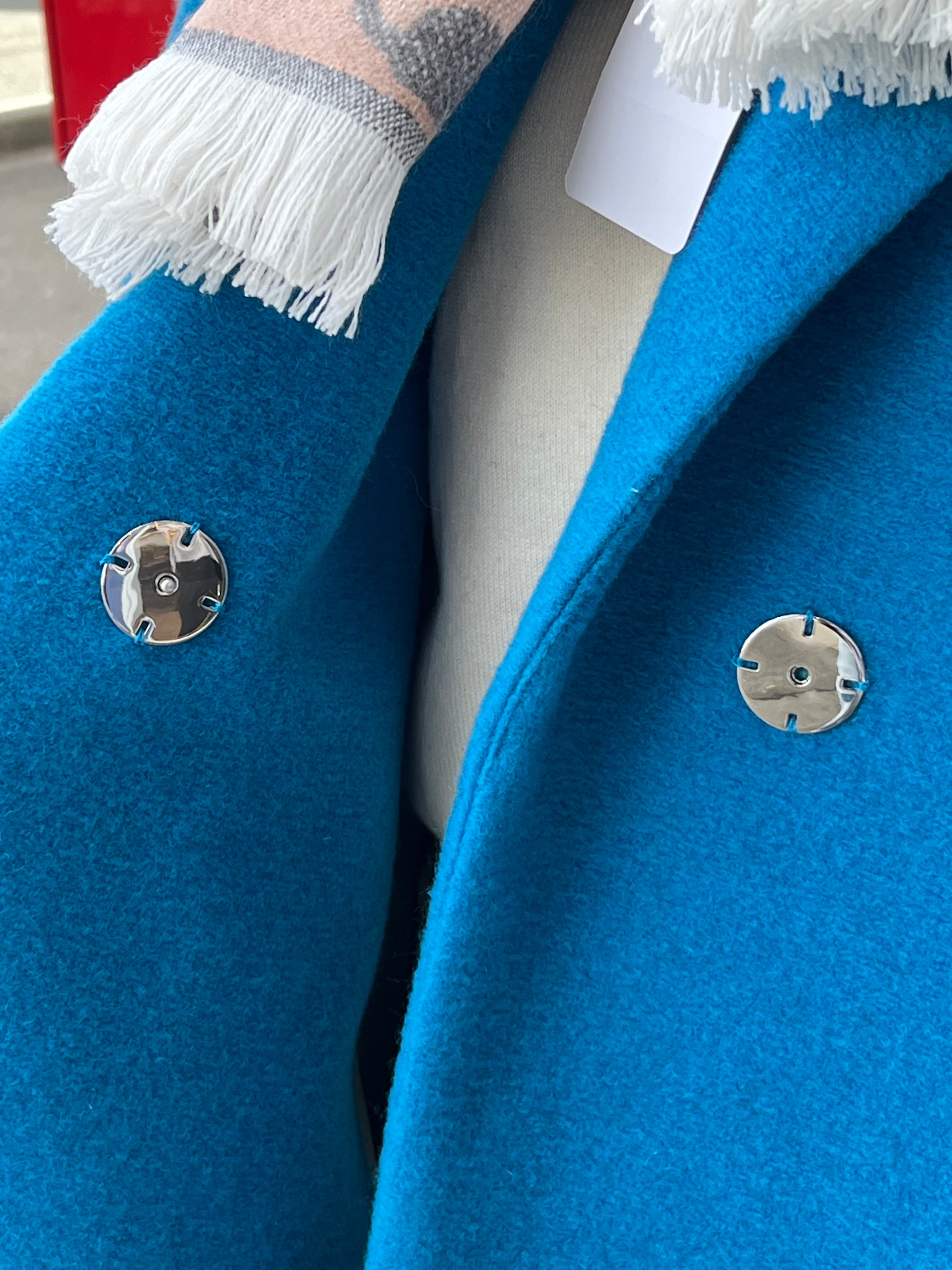 PASSIONE/546431/コクーンシルエットウール混コート(ターコイズブルー