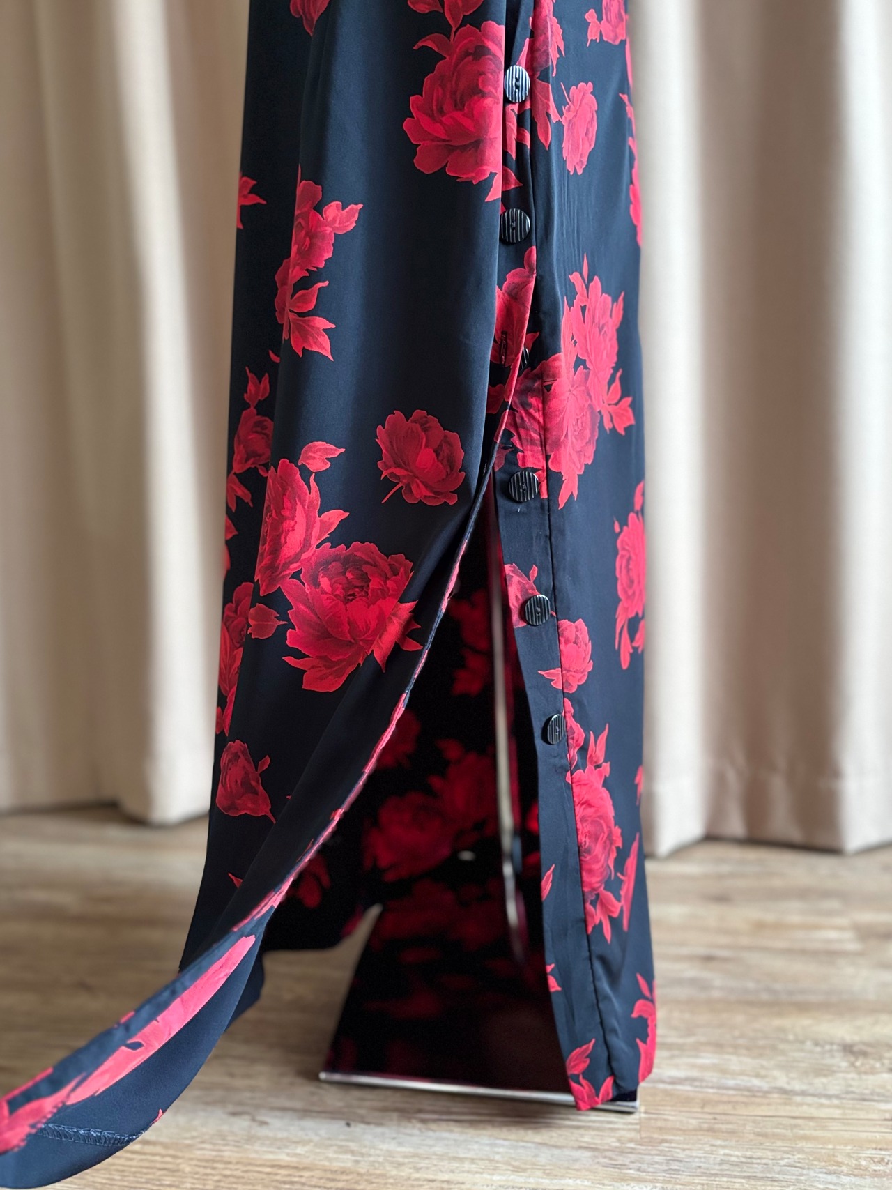 R&K red floral pattern dress-5156-8