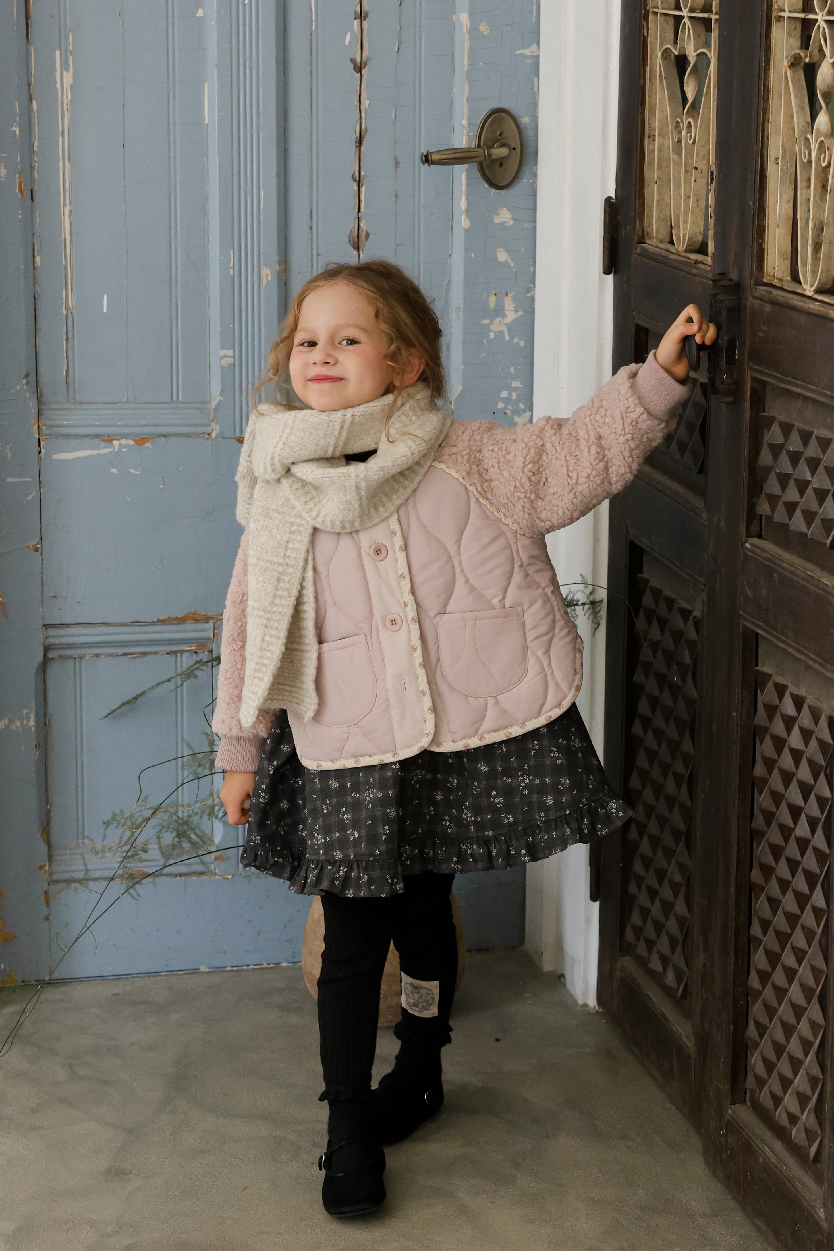 【予約】Noel quilted jumper- pink/ puella FLO