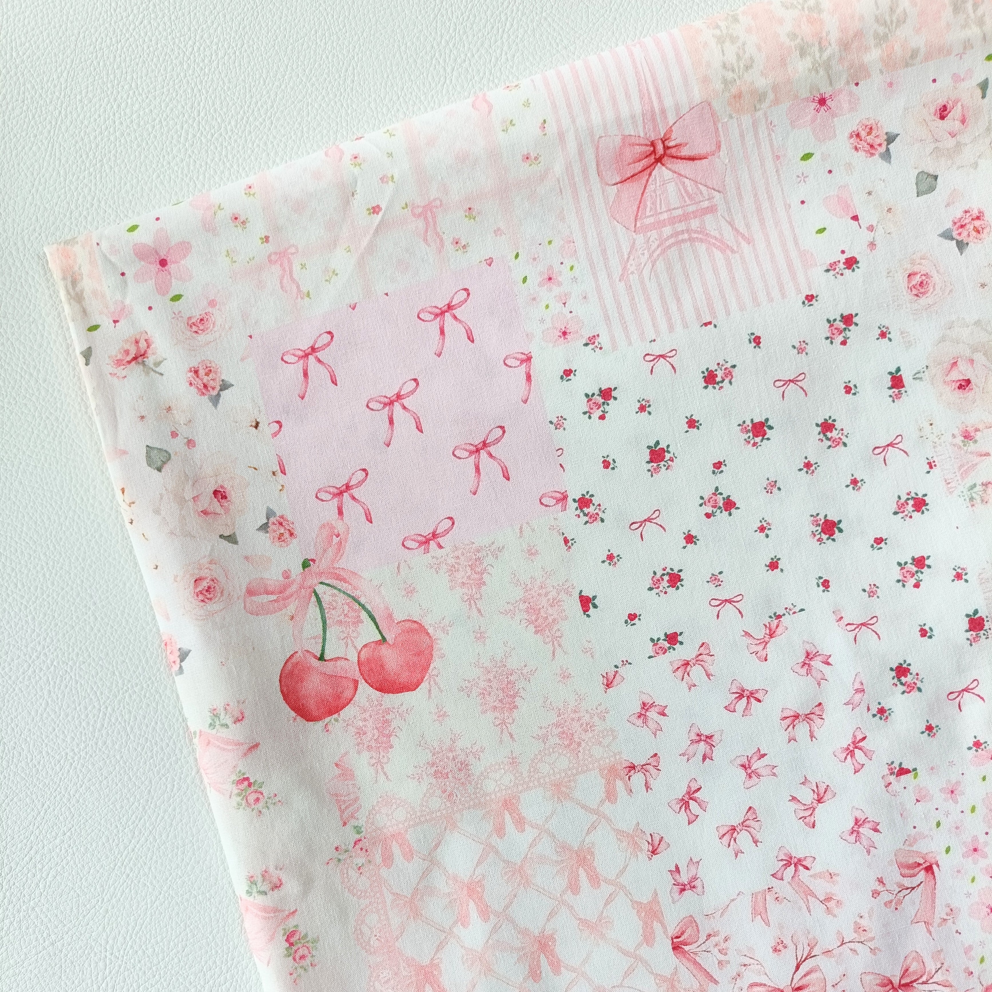 37【即納】さくらんぼ刺繍チェック30番手生地 | PAY ID