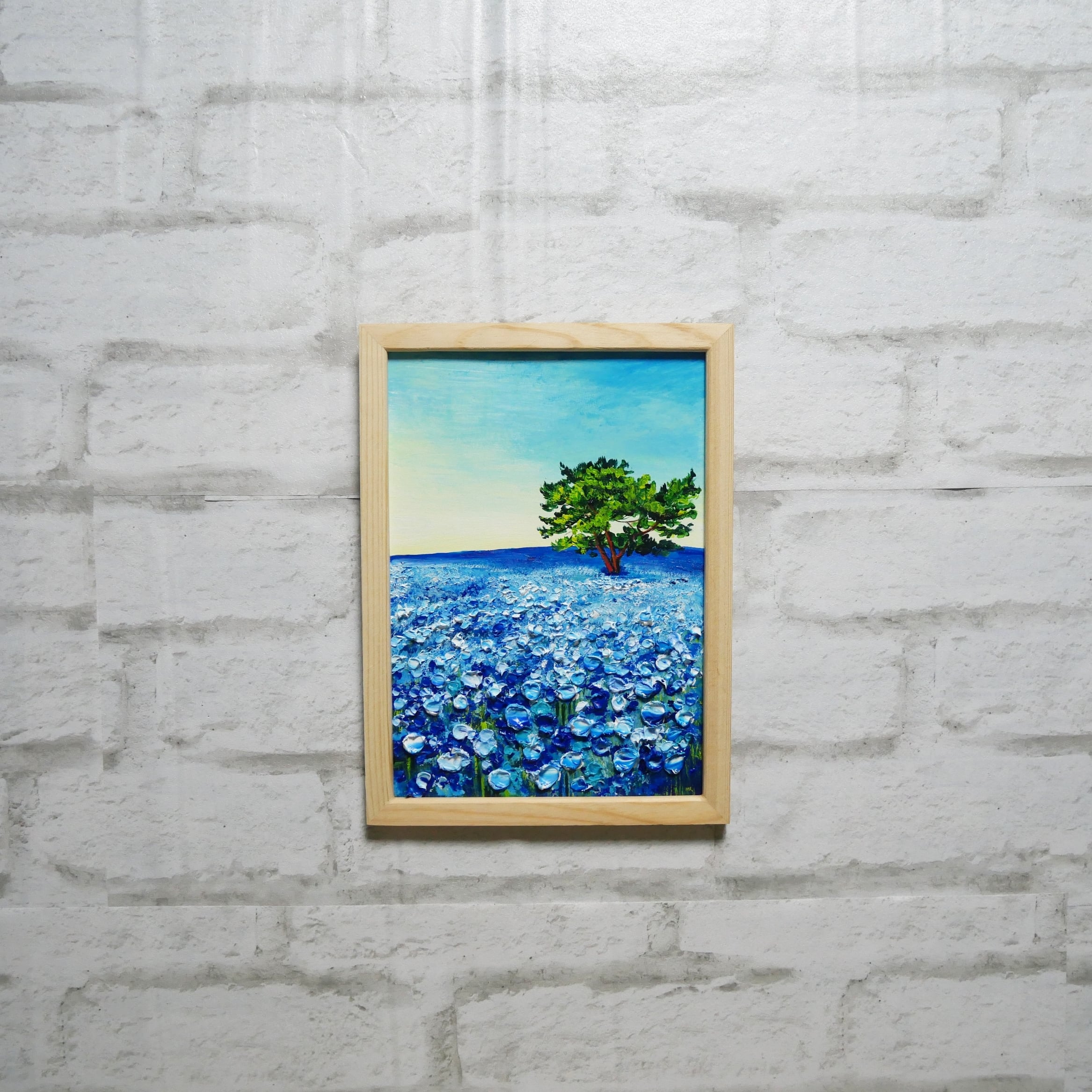 油絵 油彩 油彩画 絵 絵画【朝のネモフィラの丘】 | Pay ID 油絵 油彩 油彩画 絵 絵画【朝のネモフィラの丘】 | Pay ID