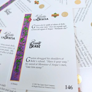 ☆送料無料！☆1992年製 Upper Deck【 DISNEY / ディズニー Beauty and The Beast （美女と野獣） 】VINTAGE トレーディングカード単品 （1パック=9CARDS+1レアカード※入ってない場合もあり）〚アメリカン雑貨 アメトイ〛