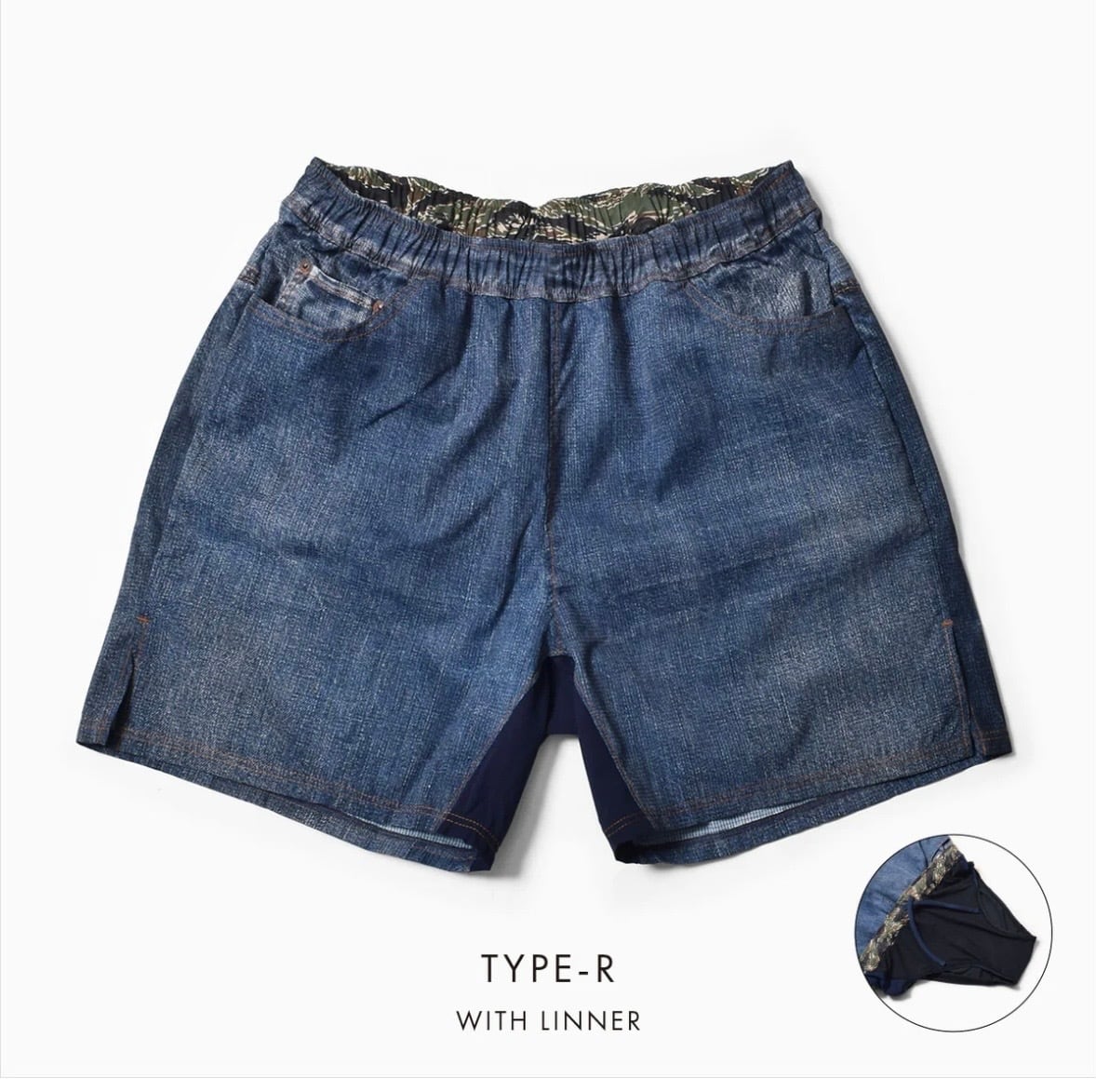 MMA(MOUNTAIN MARTIAL ATRTS) MMA Denim-print Run Shorts type-R (Denim 60)