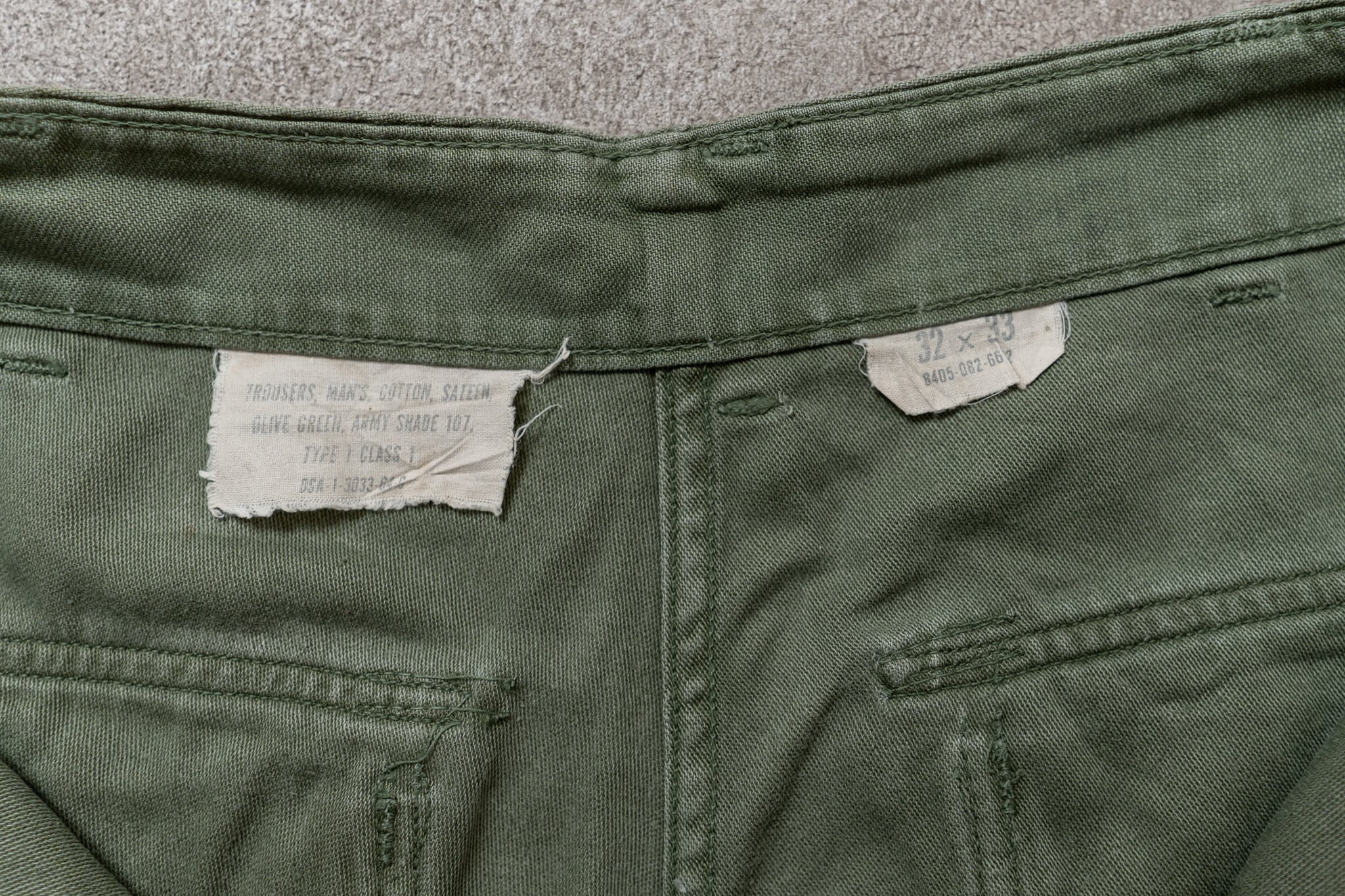 32×33】U.S.Army Utility Trousers OG-107 実物 米軍 ベイカーパンツ