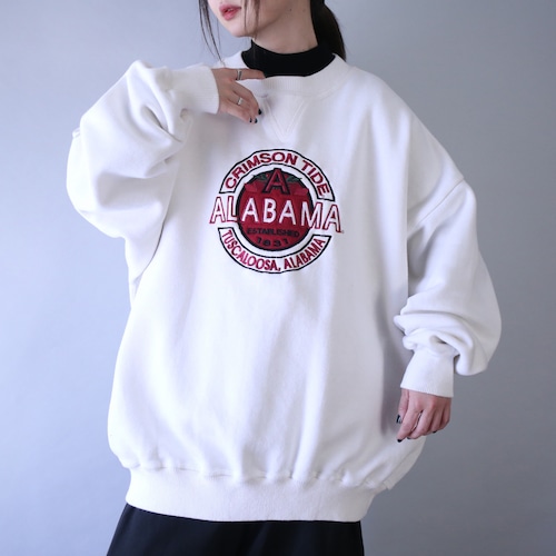 "刺繍" Alabama university college logo XXL over silhouette sweatshirt