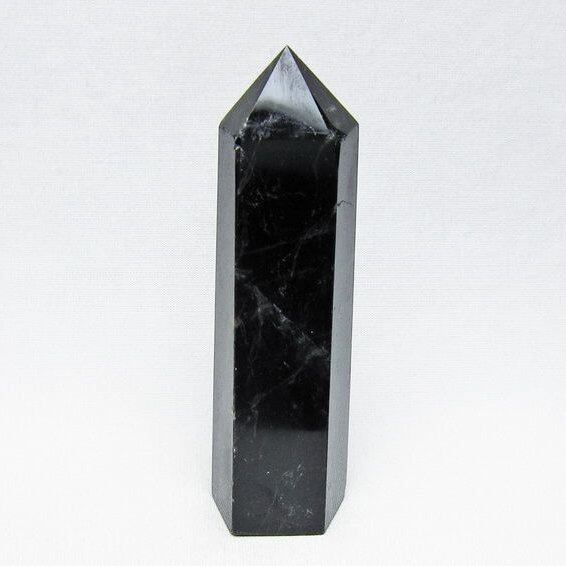 モリオン ポイント 黒水晶 六角柱 置物 一点物 152-4402