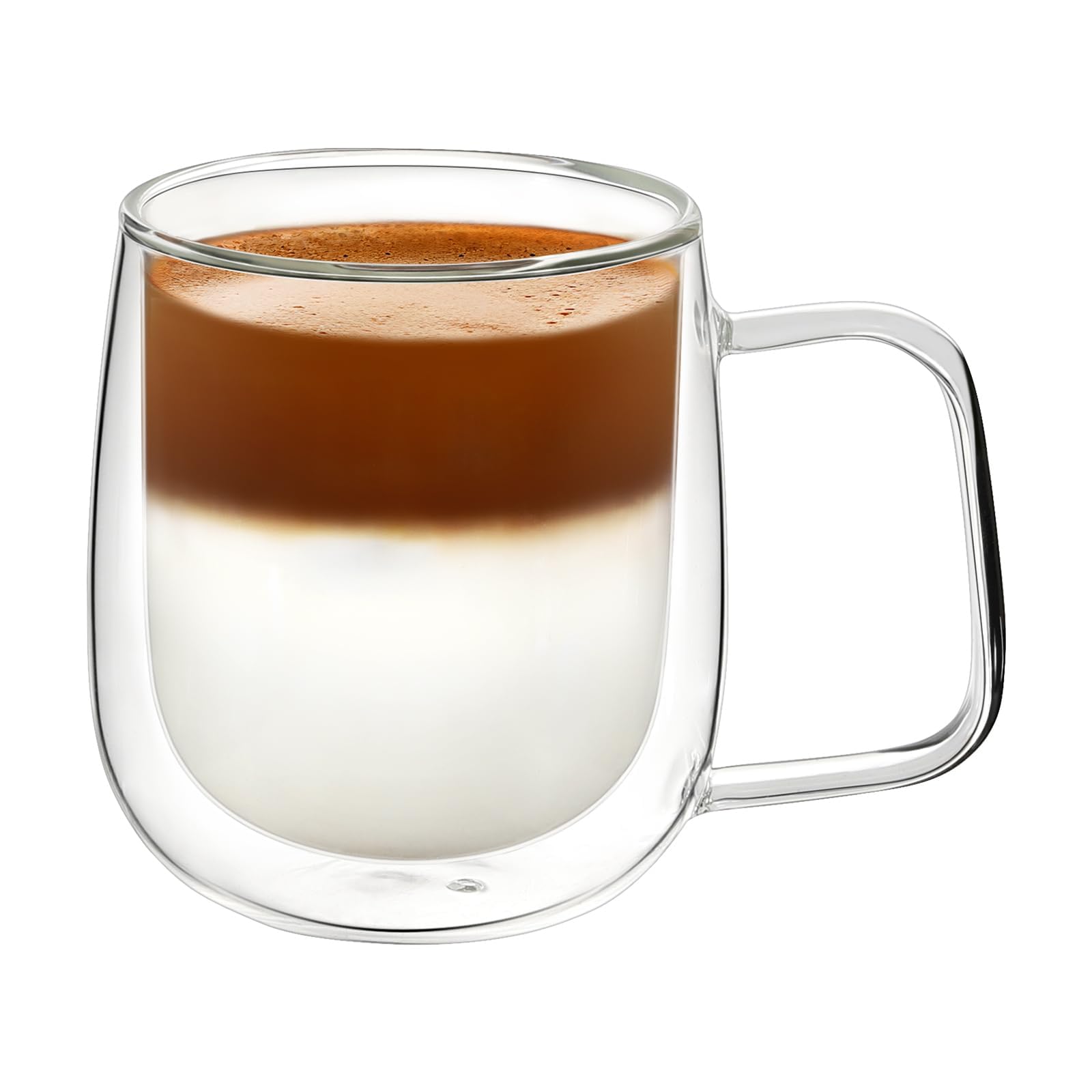 VKCHEF ダブルウォール グラスカップ 300ml 1個 二重構造 耐熱ガラス コーヒーカップ グラス マグコップ おしゃれ ティーカップ 保温 保冷 結露しない ギフト ガラス食器 食洗機対応