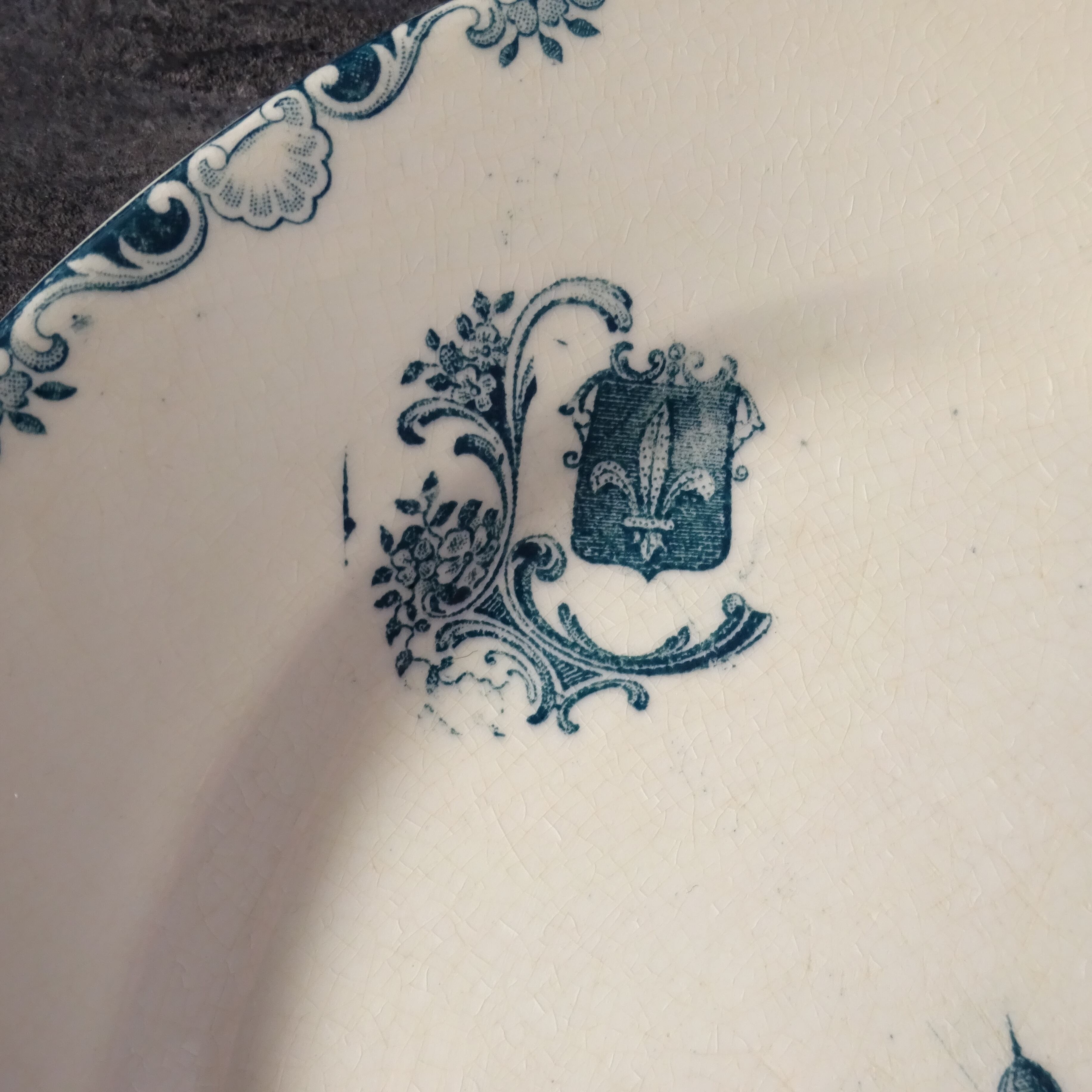 【美品】 アンティークプレートterre de fer Pierrefonds Série de 15 assiettes plates Longwy Terre de Fer - ZazouBroc