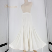 社交ダンス 衣装 スタンダード スカート レッスンウェア レディース 白 ラメ キラキラ ホワイト系 フォーマル 練習着 ロングスカート レース オールホワイト フェミニン 伸縮性 ゴムウエスト ダンスウェア スカート丈91cm シンプル お洒落 洗練 おすすめ レディースファッション ステージ衣装 婦人服