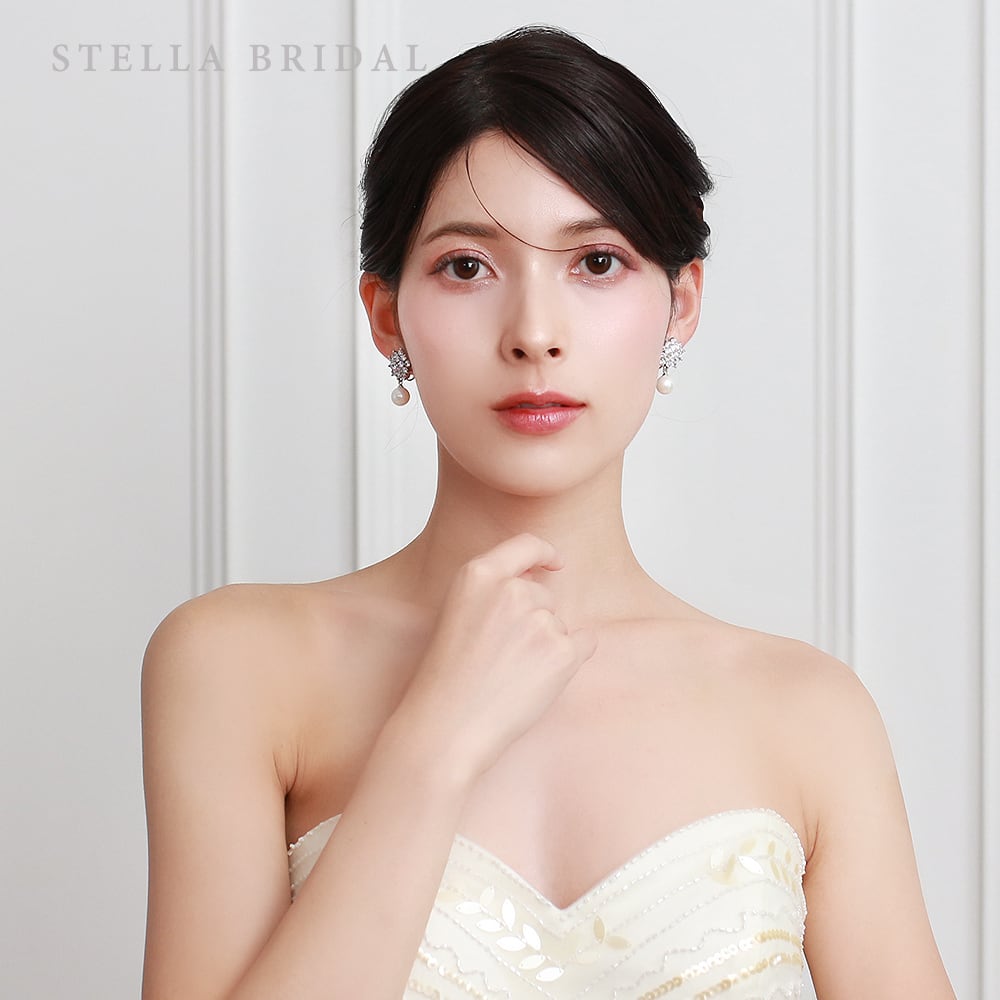 キュービックジルコニア ウェディングピアス＆イヤリング クリスタル