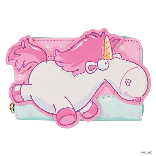 LF UNIVERSAL MINIONS FLUFFY UNICORN ZIP AROUND WALLET_DMWA0010