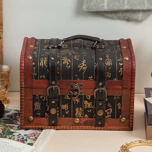 ジュエリーボックス 小物入れ 小物収納 アクセサリーケース アクセサリー収納 収納ボックス ヴィンテージ 木箱 ２段収納 木製 ロックジュエリーボックス宝箱 家の装飾 クリスマスギフト 新年のギフト 男性へのギフト 女性へのギフト