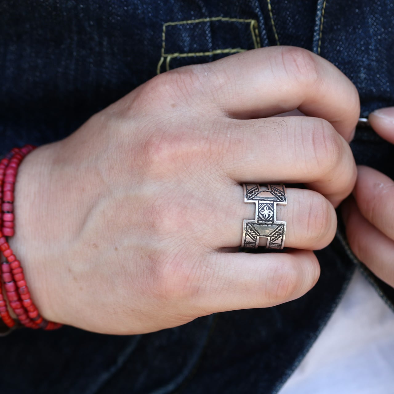 Touareg Silver Jewelry トゥアレグシルバージュエリー “H” TYPE RING