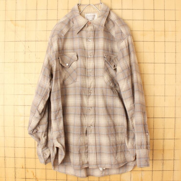 70s 80s USA製 PENDLETON ペンドルトン ウール チェック シャツ 長袖