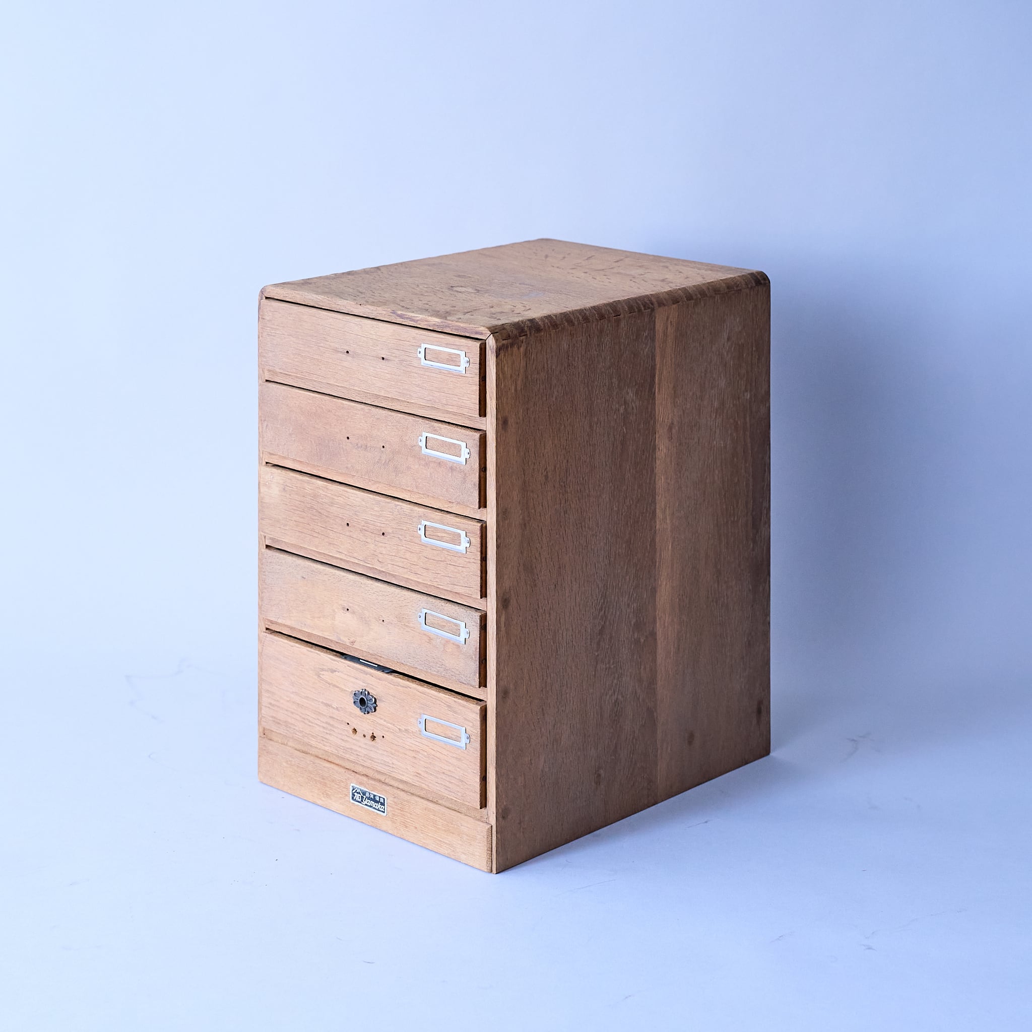 木味の小引き出し5段 レトロインテリア収納 レトロ雑貨好きに 希少