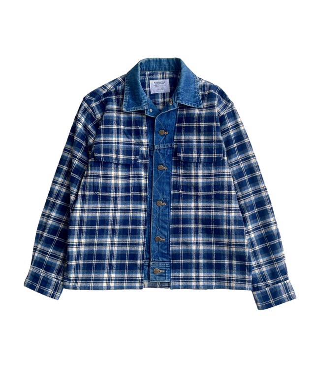 Remake shirt Jacket Used check × 80~90s Lee denim -VANDALISM-