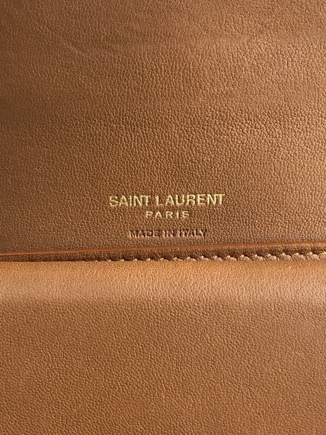 SAINT LAURENT PARIS 財布 ブラウン レザー 3つ折り財布 vintage ヴィンテージ オールド 2d43kh