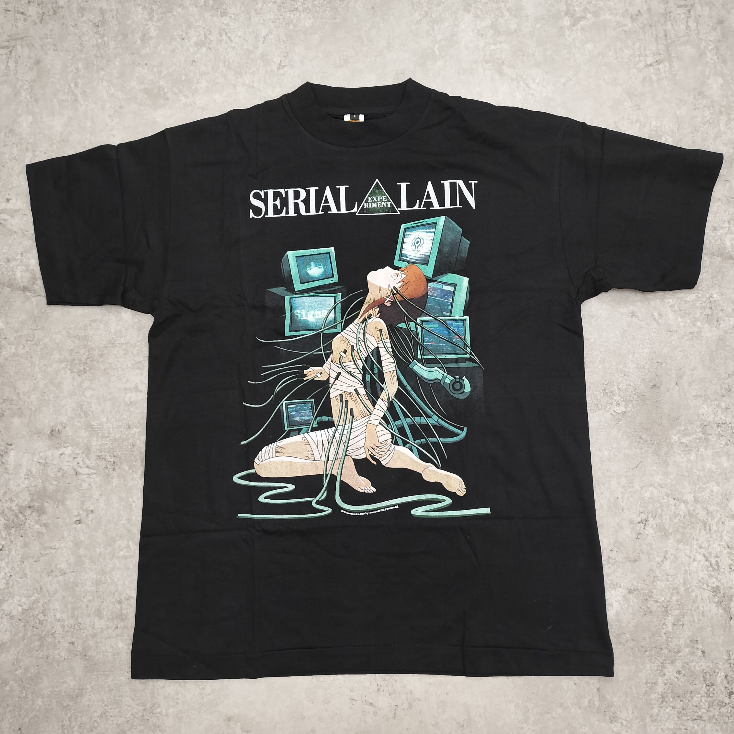 【serial experiments lain】 Tシャツ L 攻殻機動隊 serial experiments lain】 攻殻機動隊パロディ T-shirt L 海外ブート
