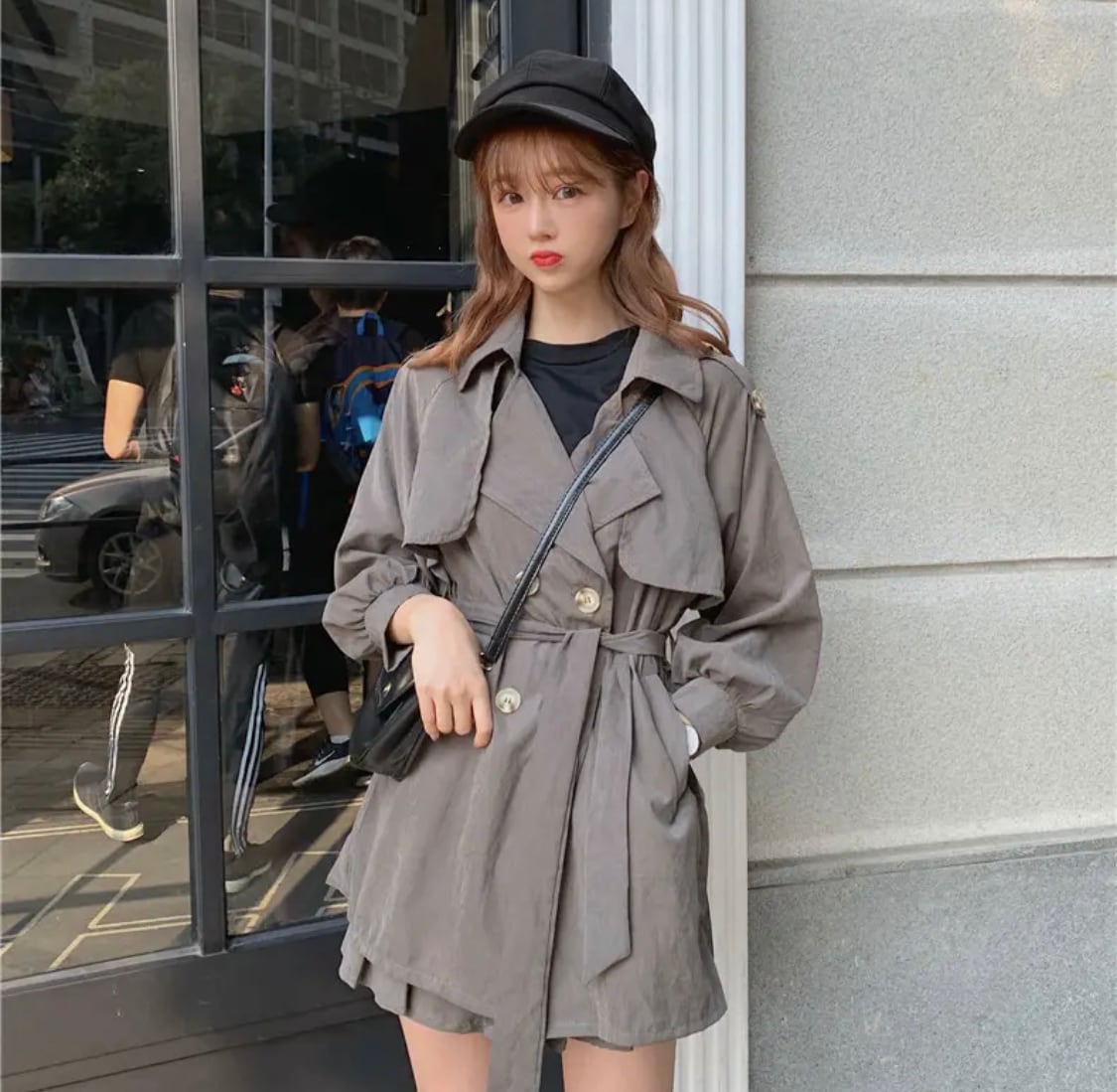 3color♡ お洒落上級者のセットアップ♡ 2点セット トレンチコート＋  