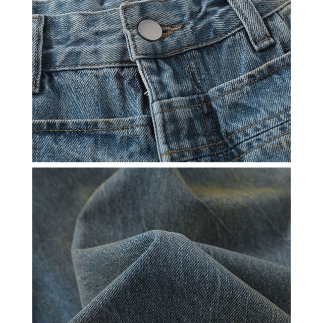 unique design washed denim　ユニークデザインウォッシュドデニム　J0989