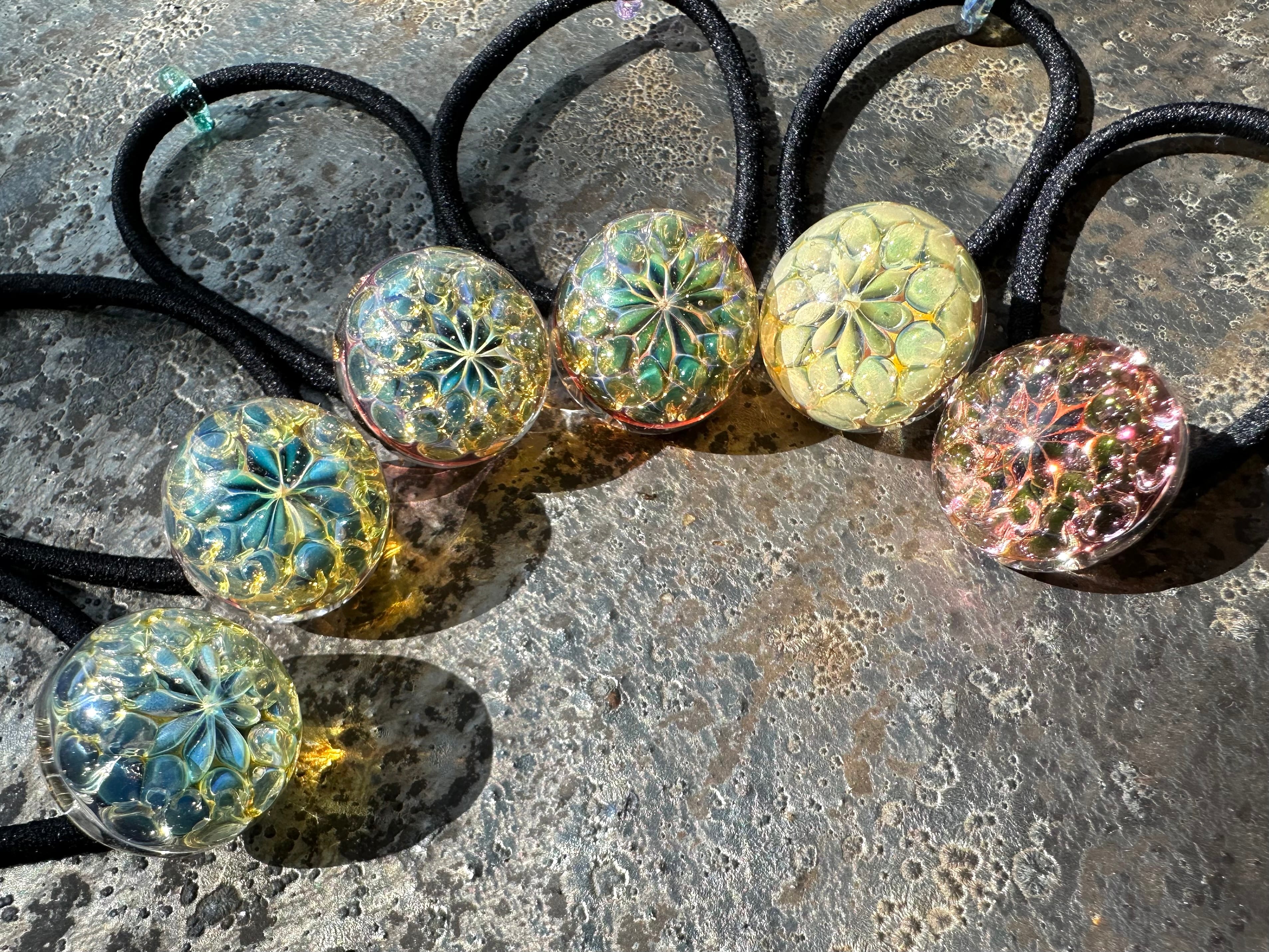 【Blue&Pink Flower】青とピンクの花ヘアゴム Ssize