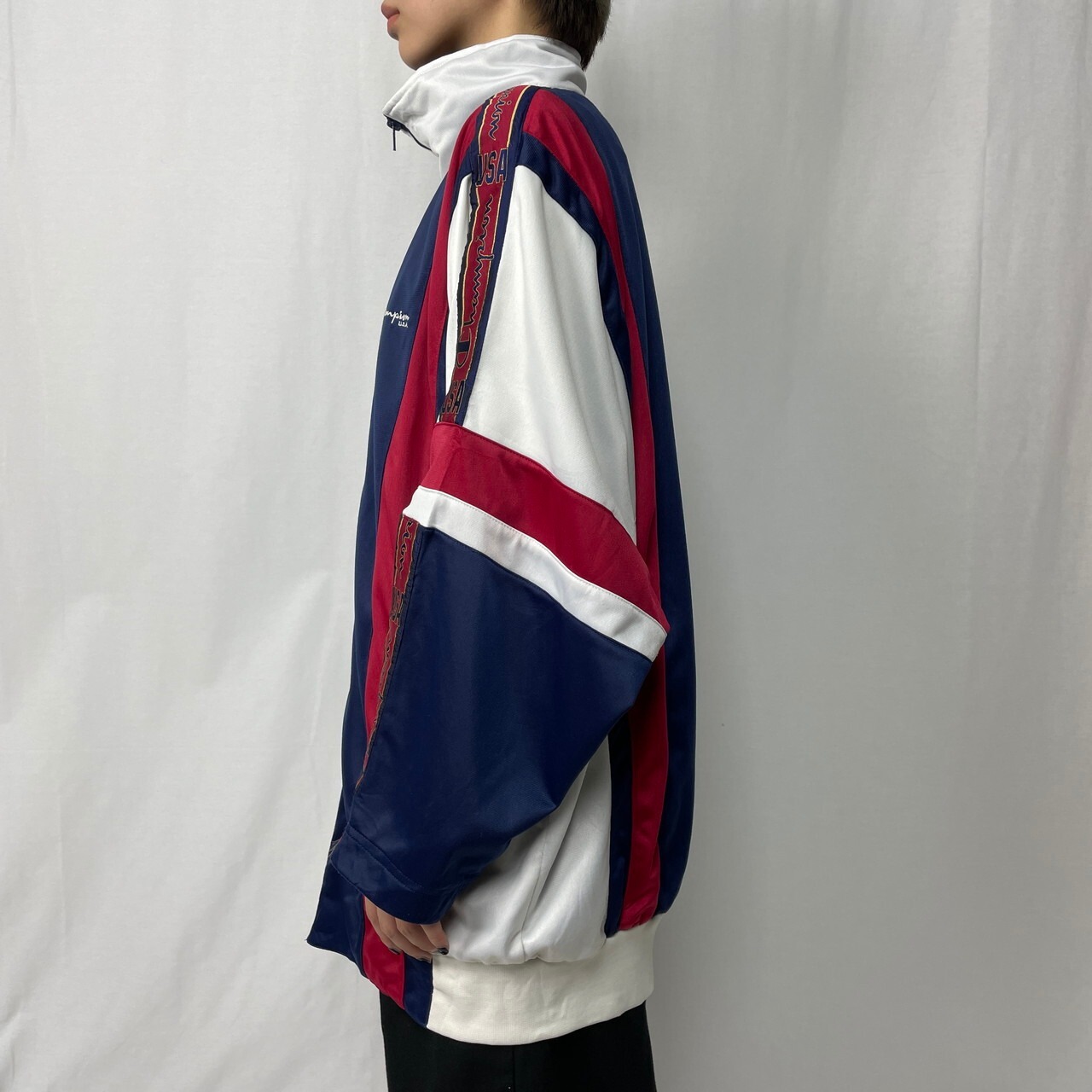 Champion USA チャンピオン サイドロゴテープ 半袖 ジャージ トラック 