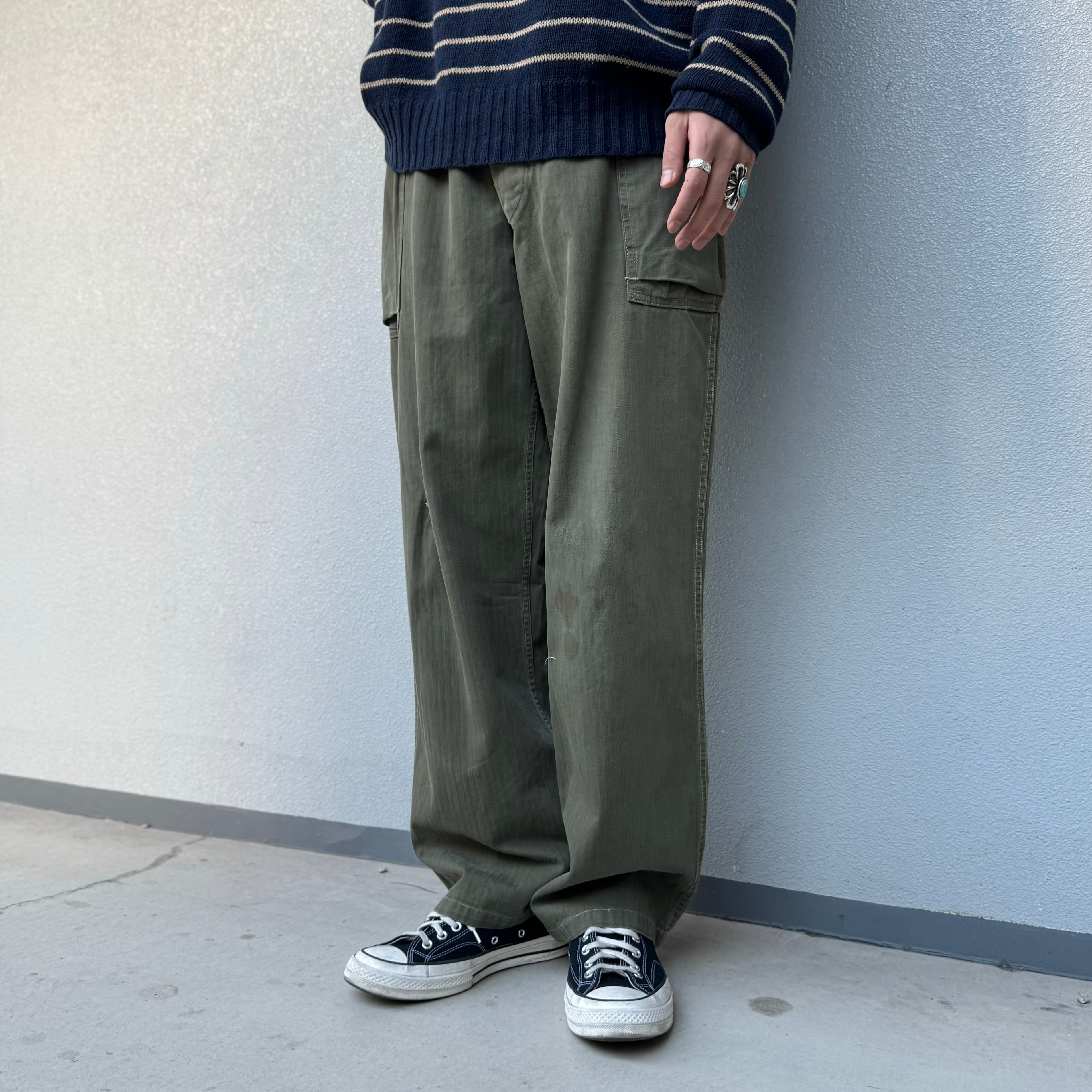 40's US military M-43 HBT trousers 専用です。 40's U.S.Army M-43 HBT Trousers “尿素ボタン” | spike osu