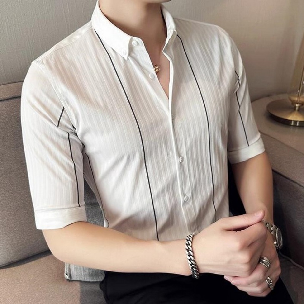 five sleeve striped shirt 00304